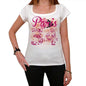 34 Paris City With Number Womens Short Sleeve Round White T-Shirt 00008 - Casual