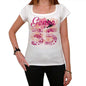35 Genoa City With Number Womens Short Sleeve Round White T-Shirt 00008 - Casual