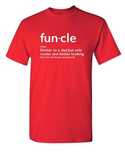 Men's T-Shirt Graphic Novelty Funny T Shirt Funcle Gift for Uncle Red