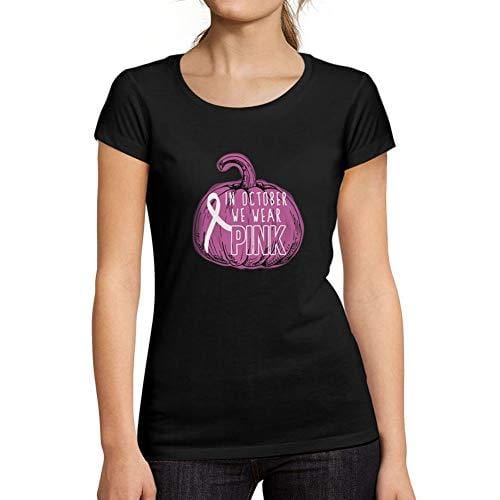 Ultrabasic - Tee-Shirt Femme Manches Courtes in October We Wear Pink Noir Profond