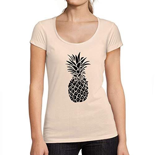Ultrabasic - Tee-Shirt Femme col Rond Décolleté T-Shirt Drôle D'ananas