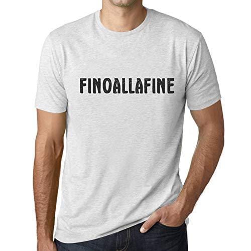 Ultrabasic - Homme T-Shirt Graphique Finoallafine Blanc Chiné