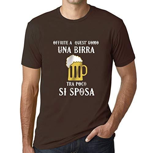Ultrabasic - Homme Graphique Una Birra Tra Poco Si Sposa Impression de Lettre Tee Shirt Cadeau Chocolate