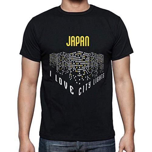 Ultrabasic - Homme T-Shirt Graphique J'aime Japan Lumières Noir Profond