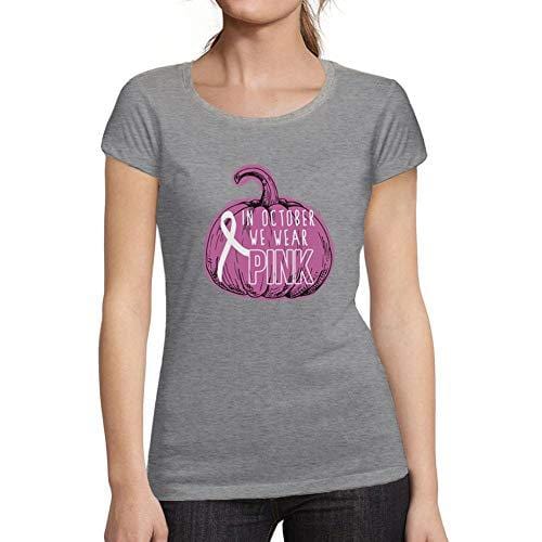 Ultrabasic - Tee-Shirt Femme Manches Courtes in October We Wear Pink Gris Chiné