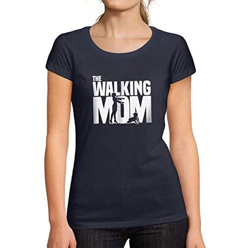 Ultrabasic - Femme Graphique Walking Mom T-Shirt Action de Grâces Xmas Cadeau Idées Tee French Marine