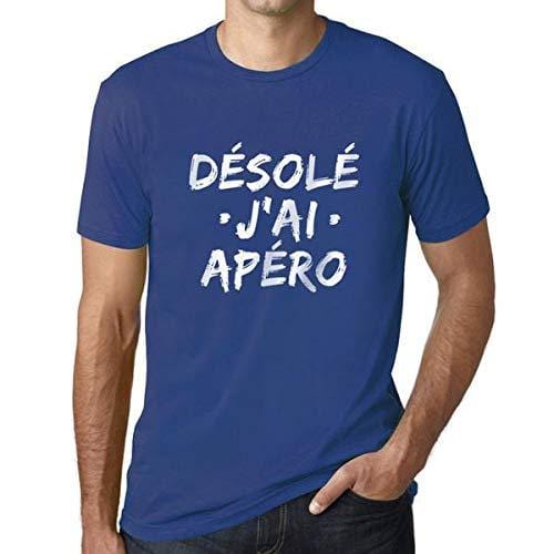 Homme T-Shirt Graphique Imprimé Vintage Tee Désolé J'Ai apéro Royal