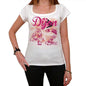 42 Dijon City With Number Womens Short Sleeve Round White T-Shirt 00008 - White / Xs - Casual