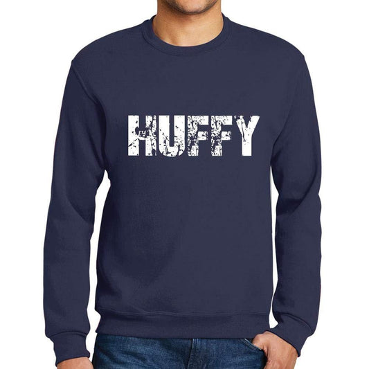 Ultrabasic Homme Imprimé Graphique Sweat-Shirt Popular Words HUFFY French Marine