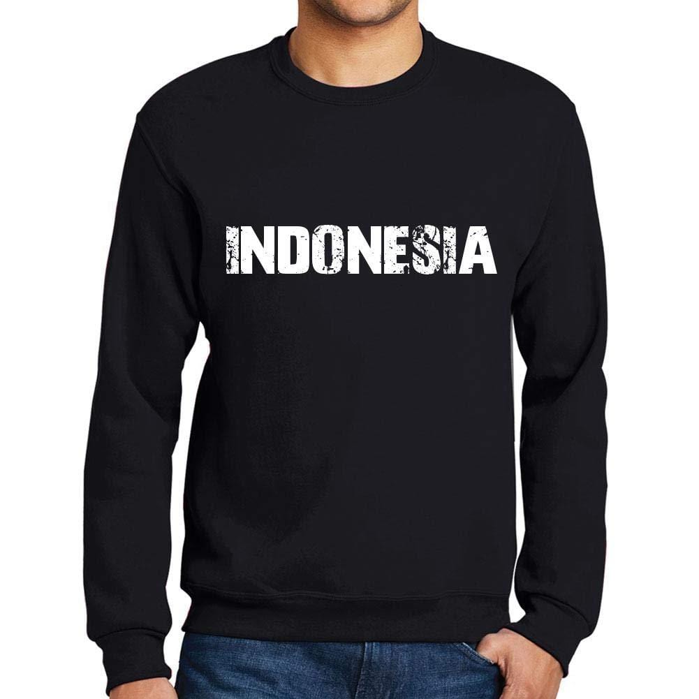 Ultrabasic Homme Imprimé Graphique Sweat-Shirt Popular Words Indonesia Noir Profond