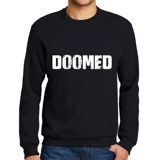 Ultrabasic Homme Imprimé Graphique Sweat-Shirt Popular Words Doomed Noir Profond