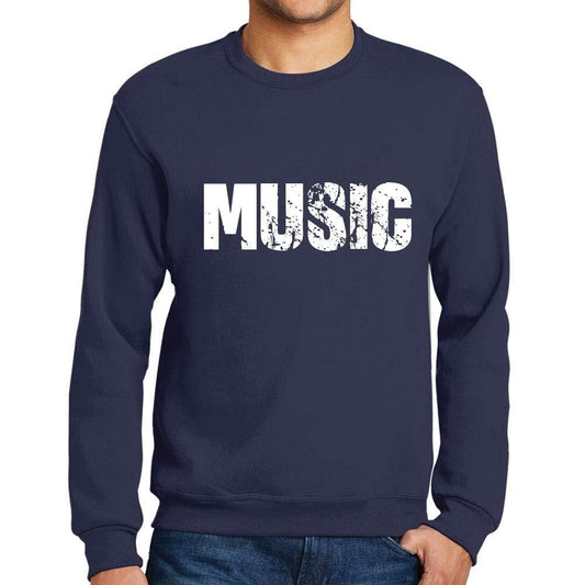 Ultrabasic Homme Imprimé Graphique Sweat-Shirt Popular Words Music French Marine