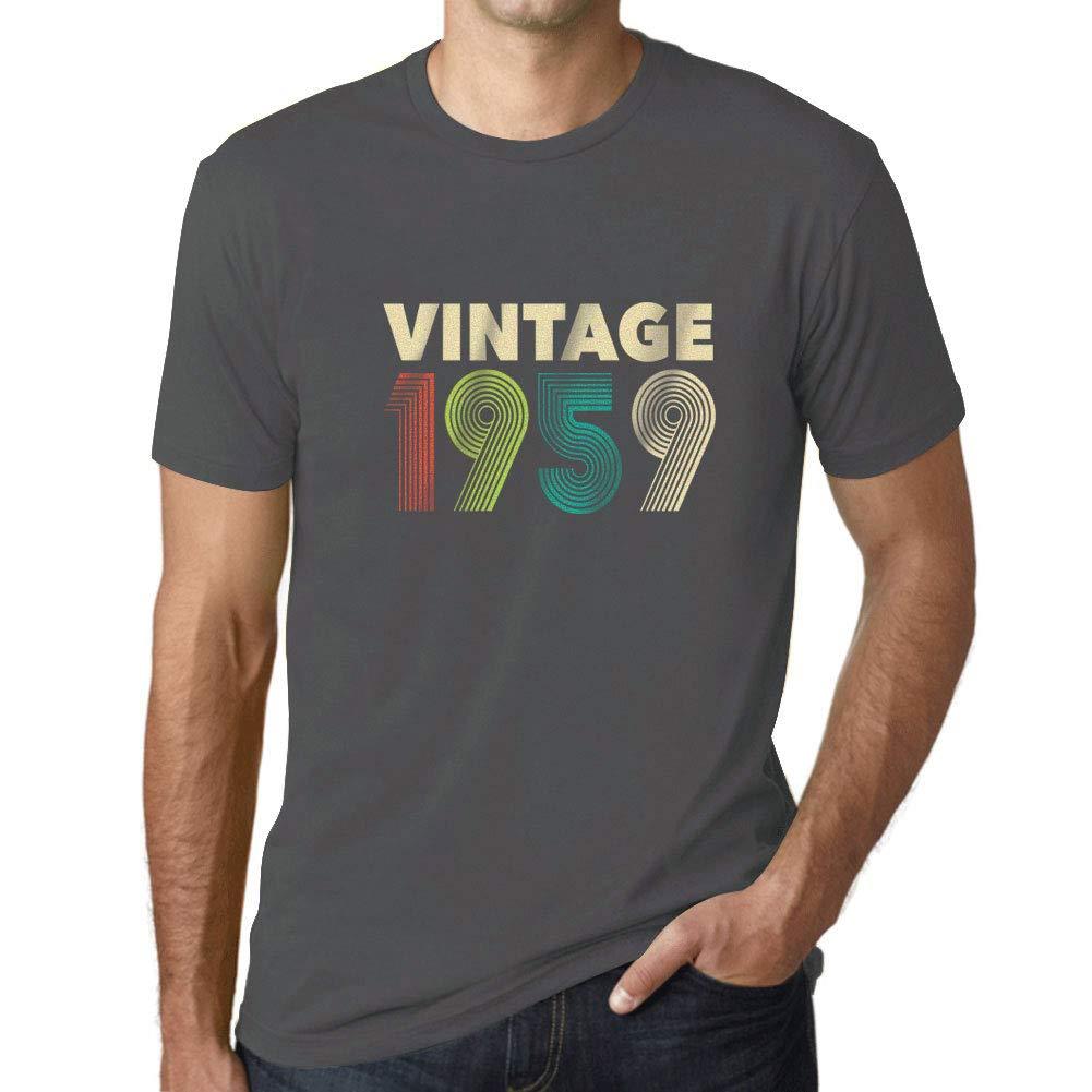 Ultrabasic - Homme T-Shirt Graphique Vintage 1959 Gris Souris
