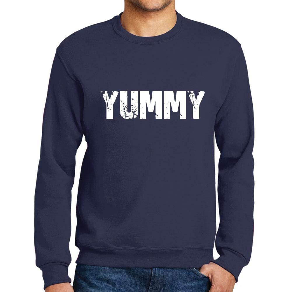 Ultrabasic Homme Imprimé Graphique Sweat-Shirt Popular Words Yummy French Marine