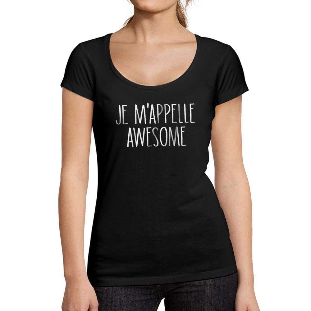 Ultrabasic - Femme Graphique Je m'appelle Awesome T-Shirt Blanc Lettre Noir Profond