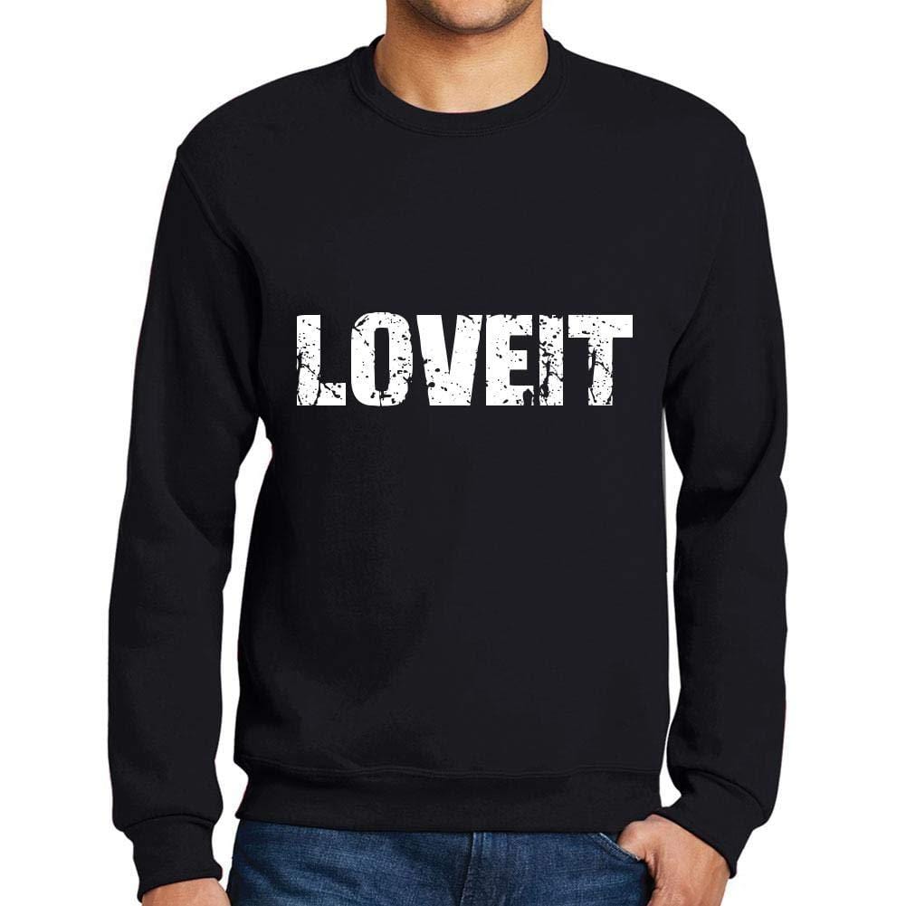 Ultrabasic Homme Imprimé Graphique Sweat-Shirt Popular Words LOVEIT Noir Profond