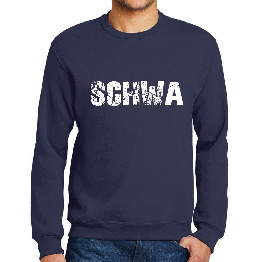 Ultrabasic Homme Imprimé Graphique Sweat-Shirt Popular Words SCHWA French Marine