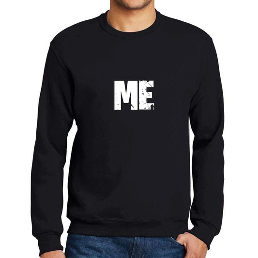Homme Imprimé Graphique Sweat-Shirt Popular Words ME Noir Profond