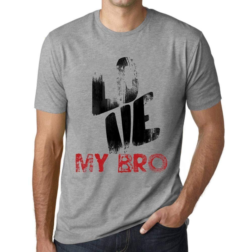 Ultrabasic - Homme T-Shirt Graphique Love My Bro Gris Chiné