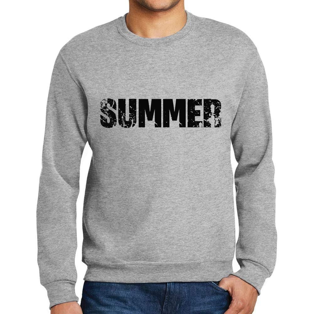 Ultrabasic Homme Imprimé Graphique Sweat-Shirt Popular Words Summer Gris Chiné