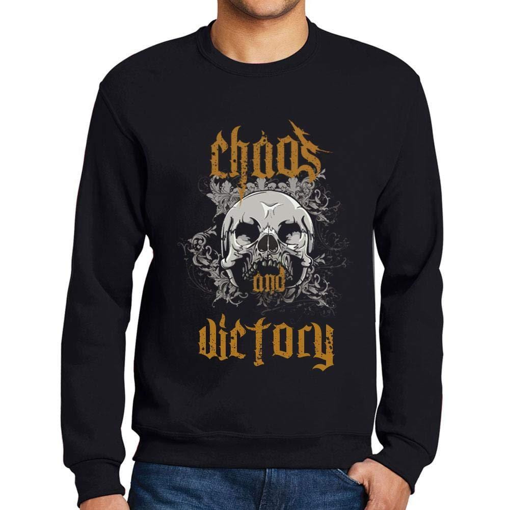 Ultrabasic - Homme Imprimé Graphique Sweat-Shirt Chaos and Victory Noir Profond