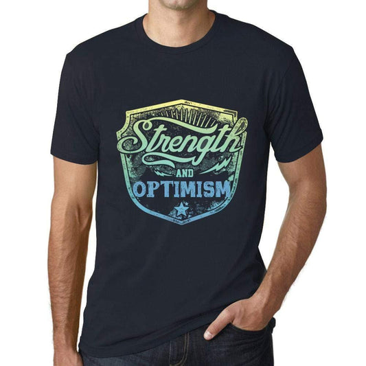 Homme T-Shirt Graphique Imprimé Vintage Tee Strength and Optimism Marine