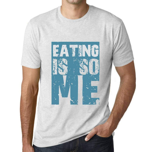 Homme T-Shirt Graphique Eating is So Me Blanc Chiné
