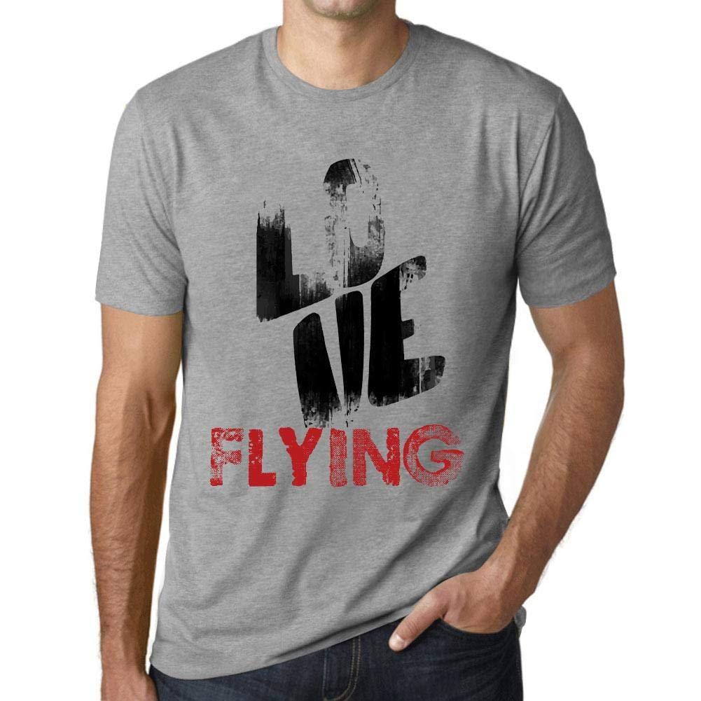 Ultrabasic - Homme T-Shirt Graphique Love Flying Gris Chiné