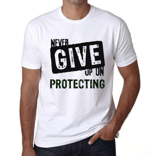 Ultrabasic Homme T-Shirt Graphique Never Give Up on Protecting Blanc