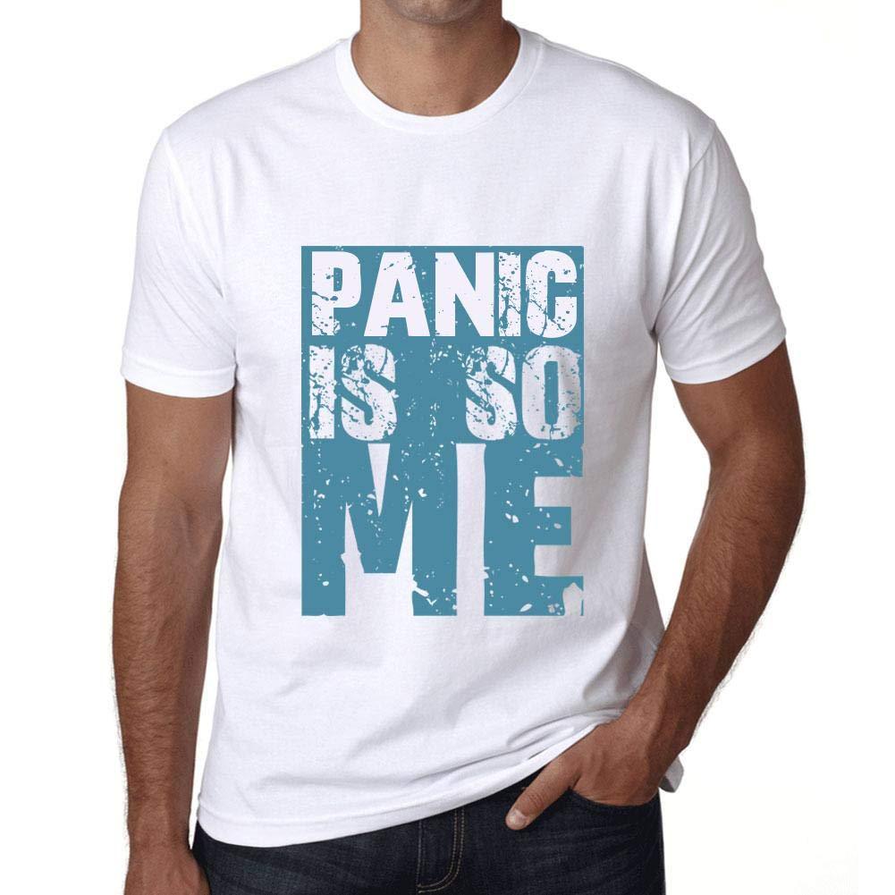 Homme T-Shirt Graphique Panic is So Me Blanc