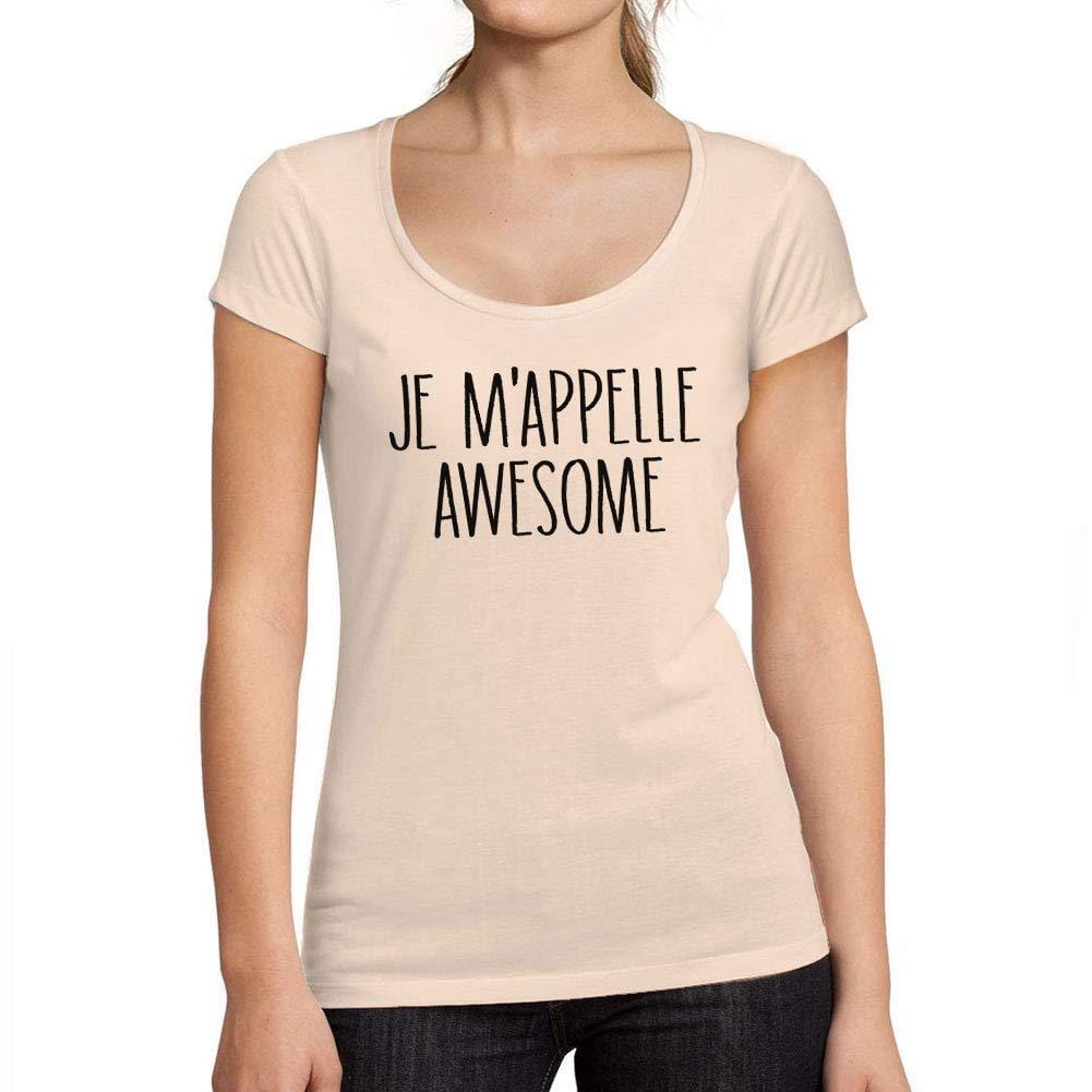 Ultrabasic - Femme Graphique Je m'appelle Awesome T-Shirt Blanc Lettre Rose Crémeux