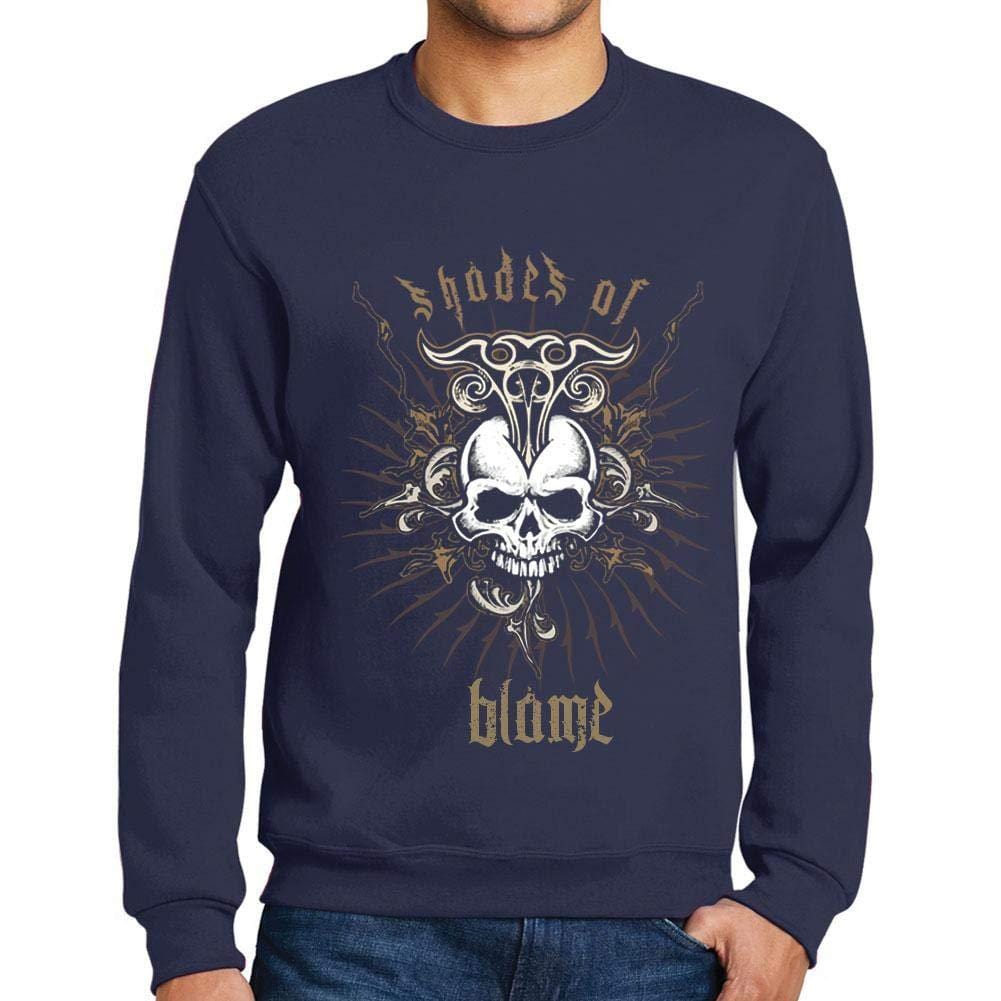 Ultrabasic - Homme Graphique Shades of Blame T-Shirt Imprimé Lettres Marine