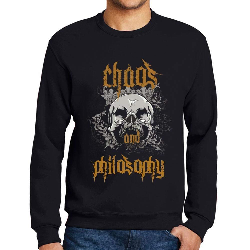 Ultrabasic - Homme Imprimé Graphique Sweat-Shirt Chaos and Philosophy Noir Profond