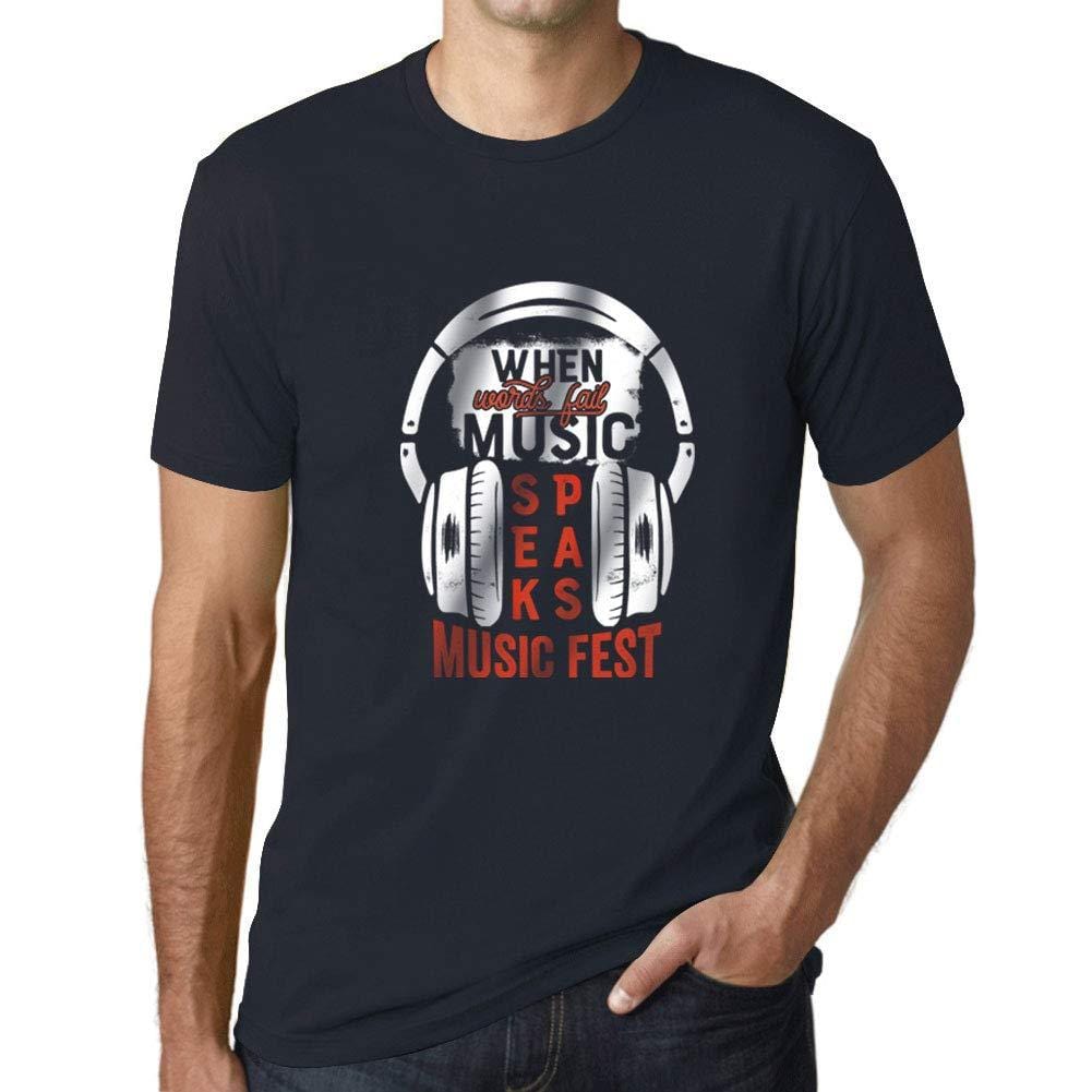 Ultrabasic Homme T-Shirt Graphique When Words Fail Music Speaks Marine