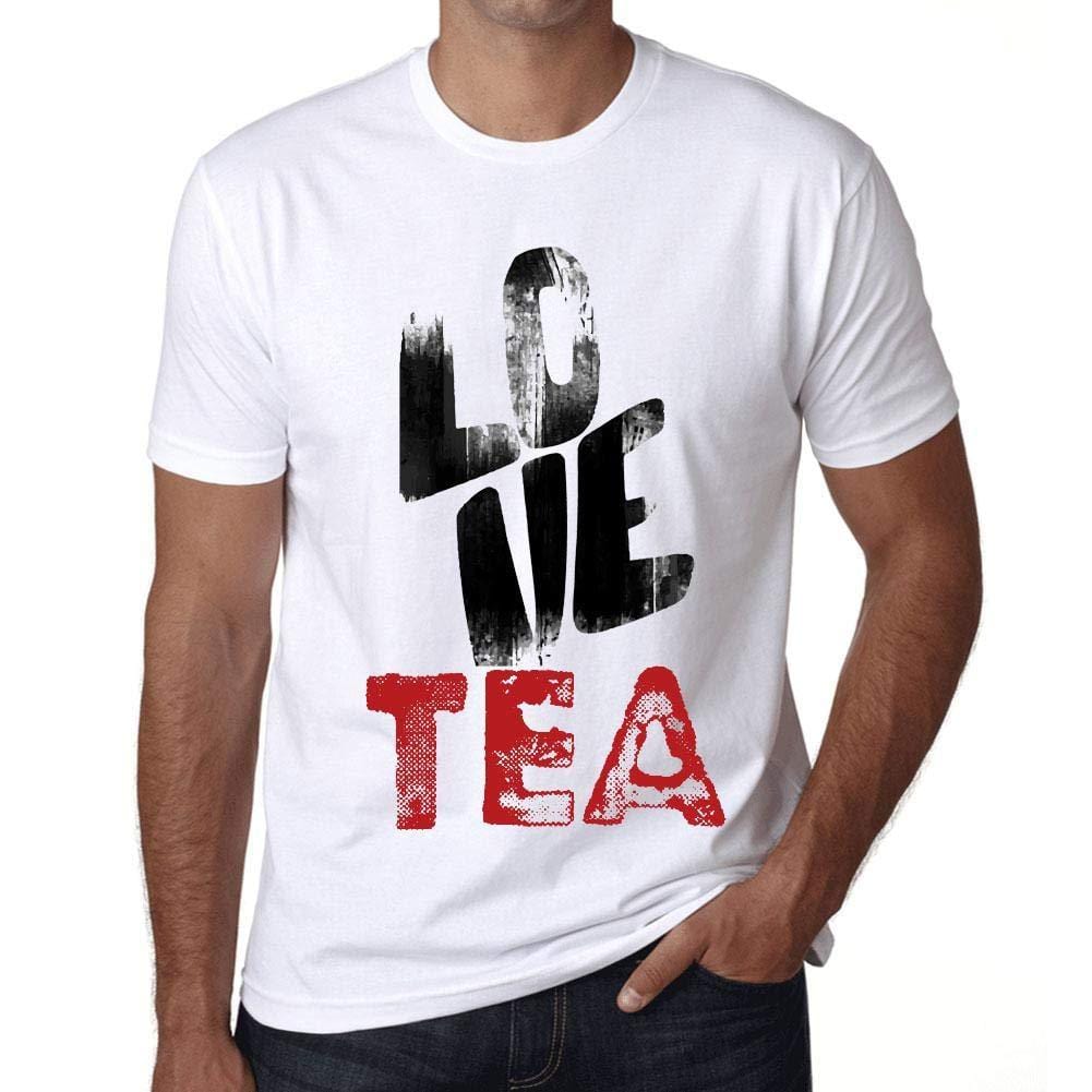 Ultrabasic - Homme T-Shirt Graphique Love Tea Blanc