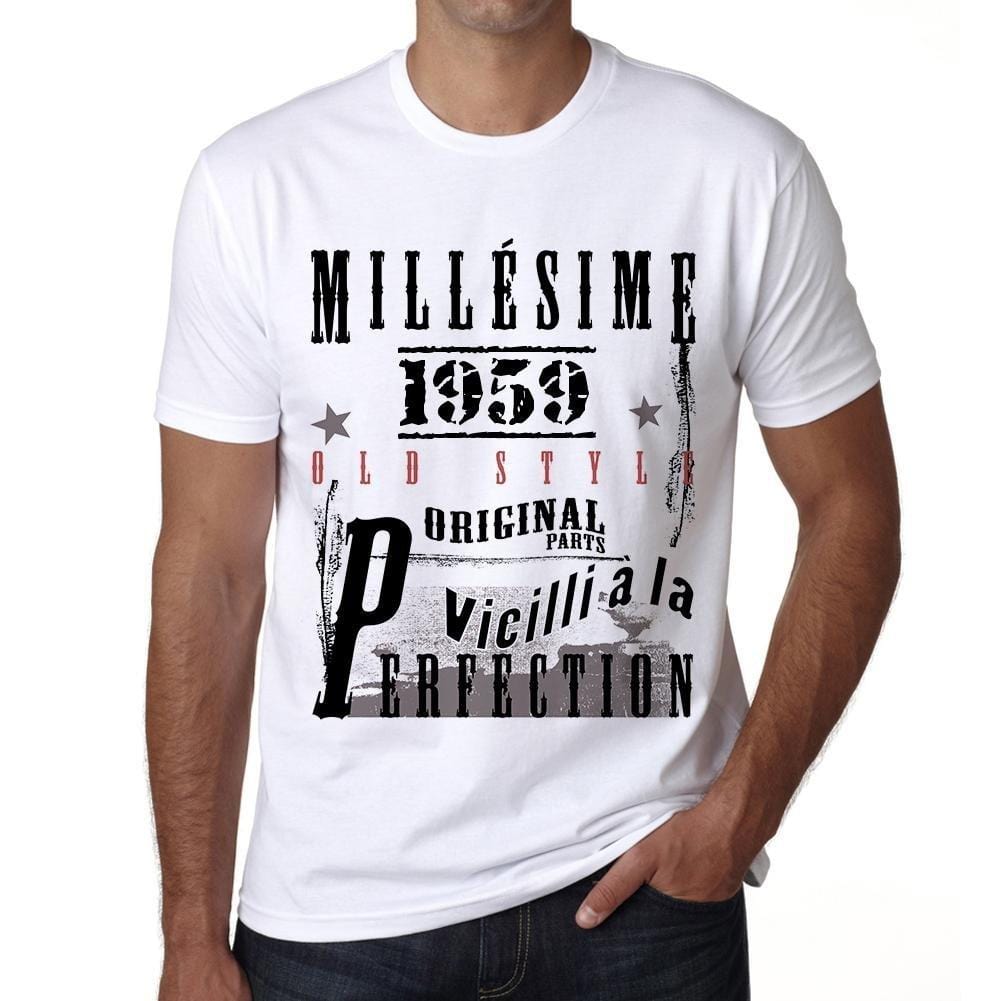 1959,Cadeaux,Anniversaire,Manches Courtes,Blanc,Homme T-Shirt