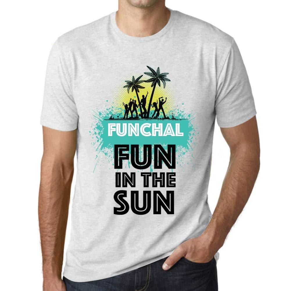 Homme T Shirt Graphique Imprimé Vintage Tee Summer Dance FUNCHAL Blanc Chiné