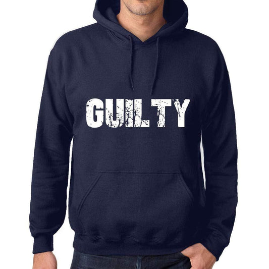 Ultrabasic Homme Femme Unisex Sweat à Capuche Hoodie Popular Words Guilty French Marine