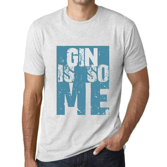 Homme T-Shirt Graphique GIN is So Me Blanc Chiné
