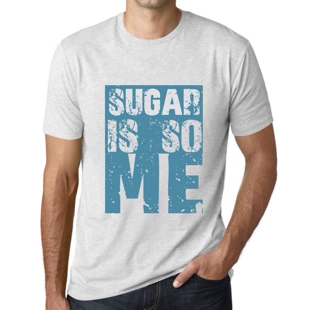Homme T-Shirt Graphique Sugar is So Me Blanc Chiné