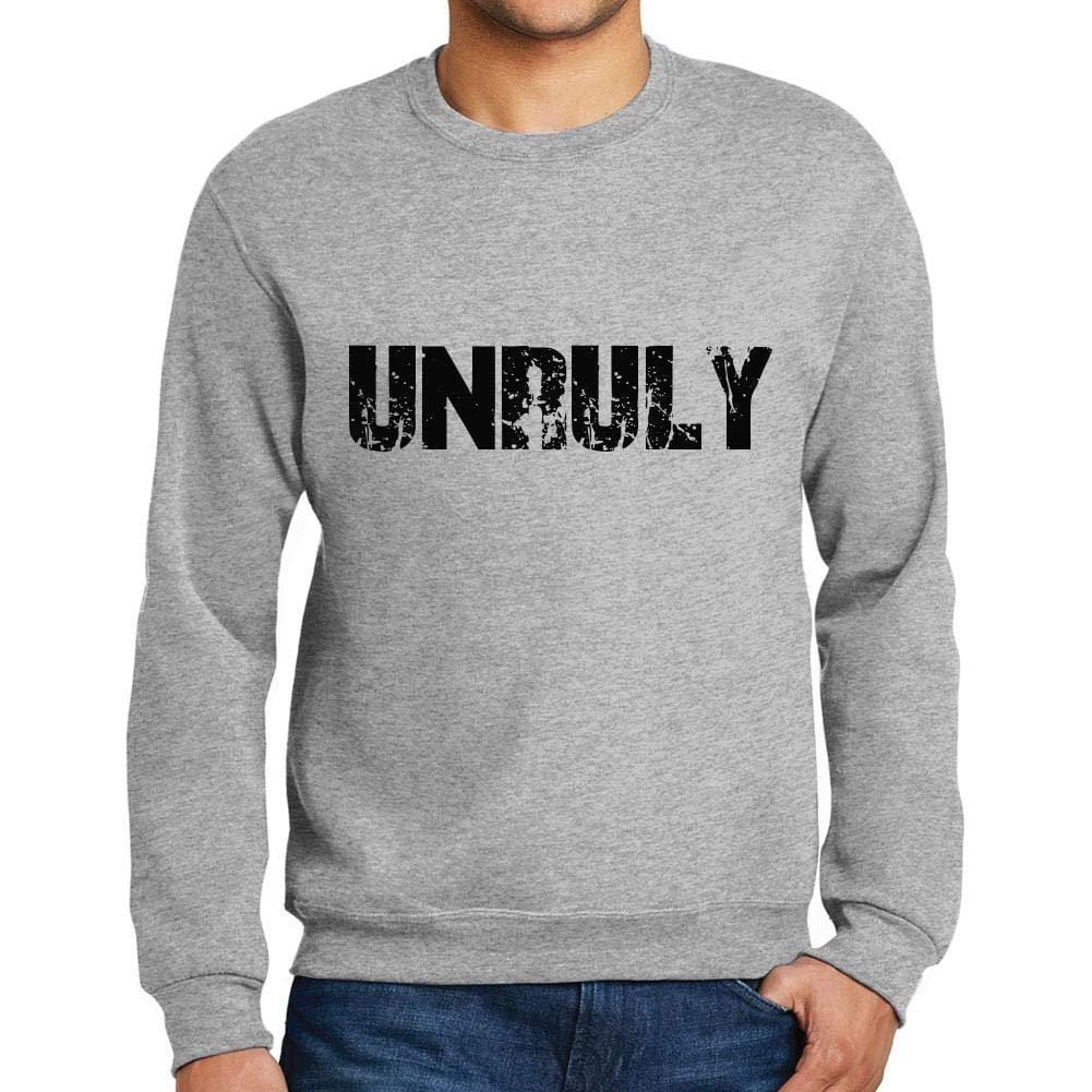 Ultrabasic Homme Imprimé Graphique Sweat-Shirt Popular Words Unruly Gris Chiné