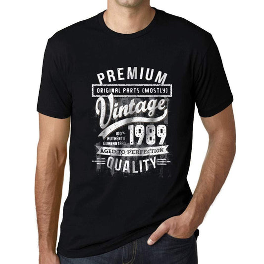 Ultrabasic - Homme Graphique 1989 Aged to Perfection T-Shirt - Cadeau d'anniversaire pour 30 Ans Noir Profond