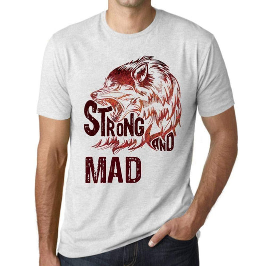 Unisex T-Shirt Graphique Strong Wolf and Majestic Blanc Chiné