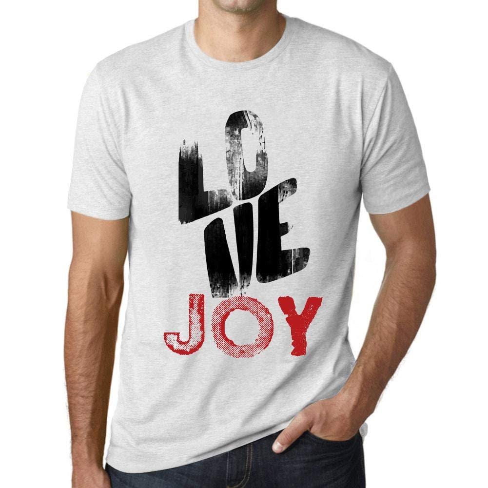 Ultrabasic - Homme T-Shirt Graphique Love Joy Blanc Chiné