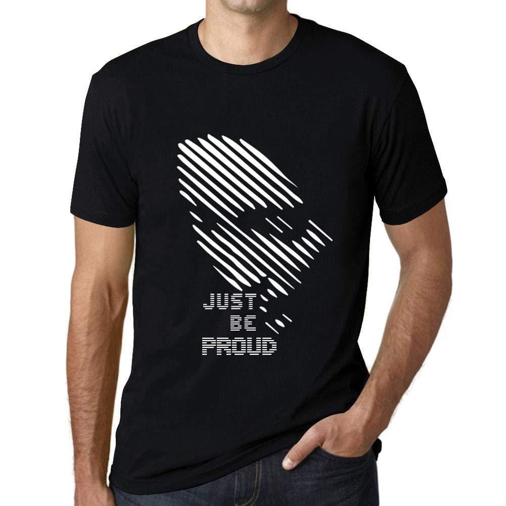 Ultrabasic - Homme T-Shirt Graphique Just be Proud Noir Profond