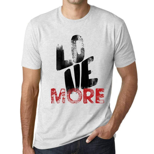 Ultrabasic - Homme T-Shirt Graphique Love More Blanc Chiné