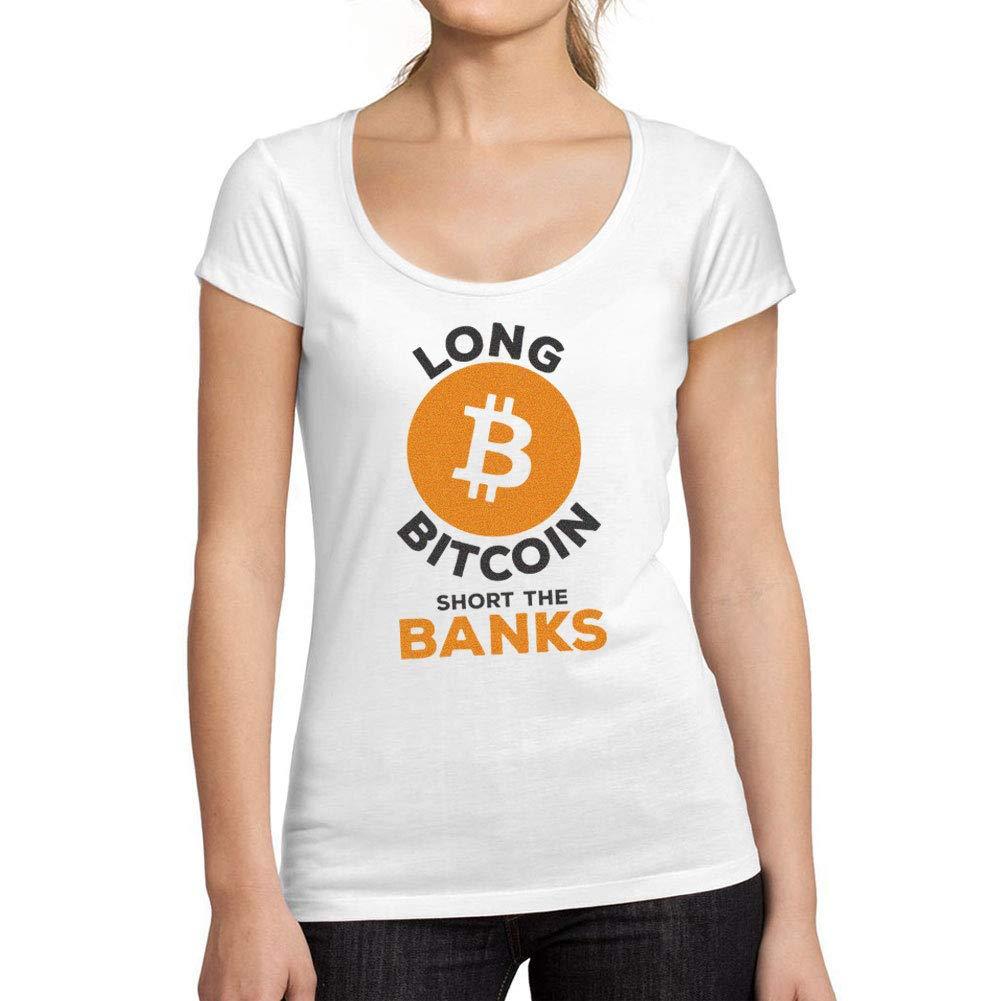 Ultrabasic ® Tee-Shirt Femme col Rond Décolleté Bitcoin Short The Bankers BTC HODL Idée Cadeau Tee Crypto Traders