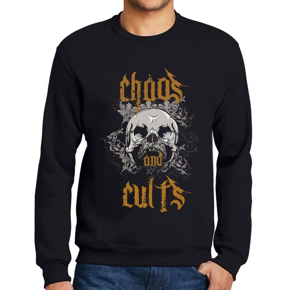 Ultrabasic - Homme Imprimé Graphique Sweat-Shirt Chaos and CULTS Noir Profond