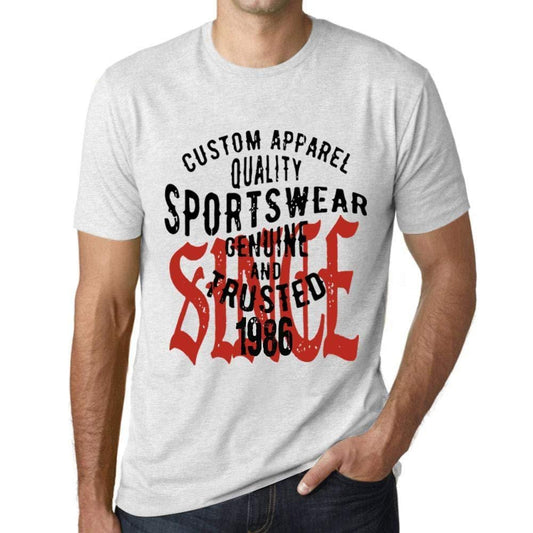 Ultrabasic - Homme T-Shirt Graphique Sportswear Depuis 1986 Blanc Chiné