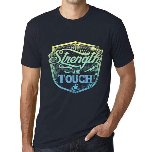 Homme T-Shirt Graphique Imprimé Vintage Tee Strength and Touch Marine